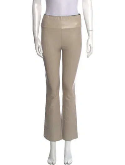 Pre-owned Sprwmn Leather Straight Leg Pants In Neutral