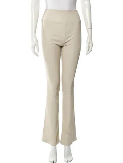 Pre-owned Sprwmn Leather Straight Leg Pants In Neutral