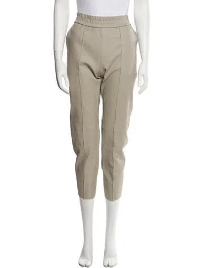 Pre-owned Sprwmn Leather Straight Leg Pants In Neutral