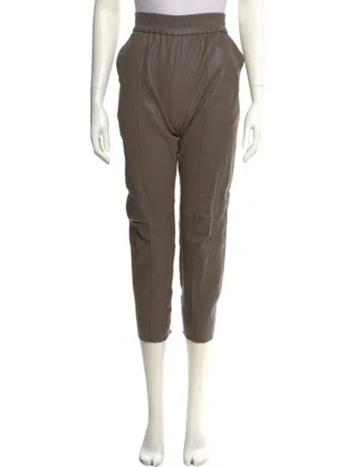 Pre-owned Sprwmn Leather Straight Leg Pants In Neutral