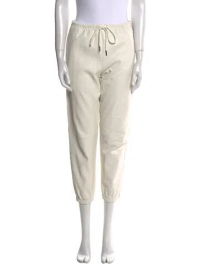 Pre-owned Sprwmn Leather Straight Leg Pants In Neutral