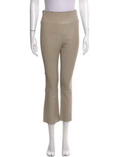 Pre-owned Sprwmn Leather Straight Leg Pants In Neutral