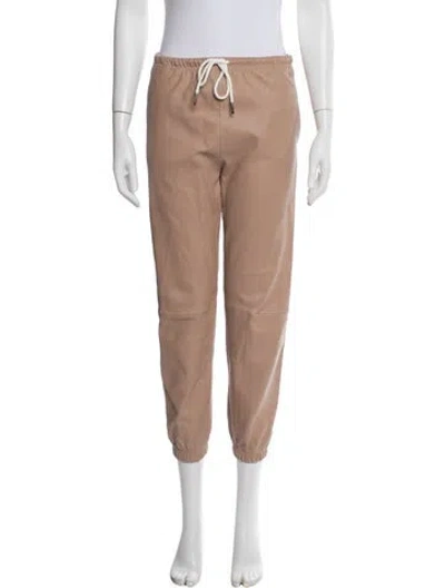 Pre-owned Sprwmn Leather Straight Leg Pants In Neutral