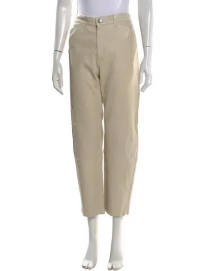 Pre-owned Sprwmn Leather Straight Leg Pants In Neutral