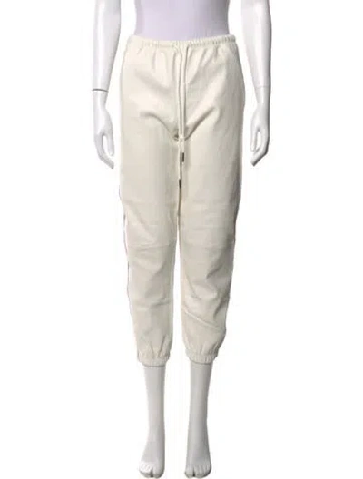 Pre-owned Sprwmn Leather Straight Leg Pants In Neutrals