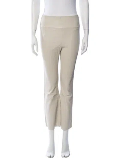 Pre-owned Sprwmn Leather Straight Leg Pants In Neutrals