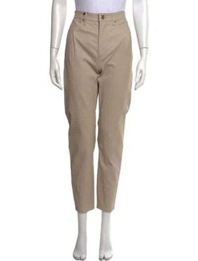 Pre-owned Sprwmn Leather Straight Leg Pants In Neutrals
