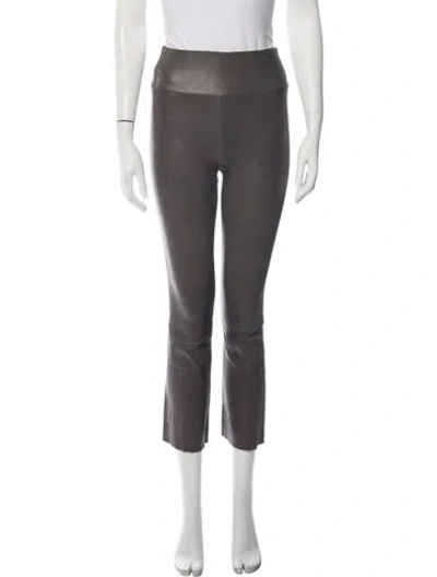 Pre-owned Sprwmn Leather Straight Leg Pants In Neutrals