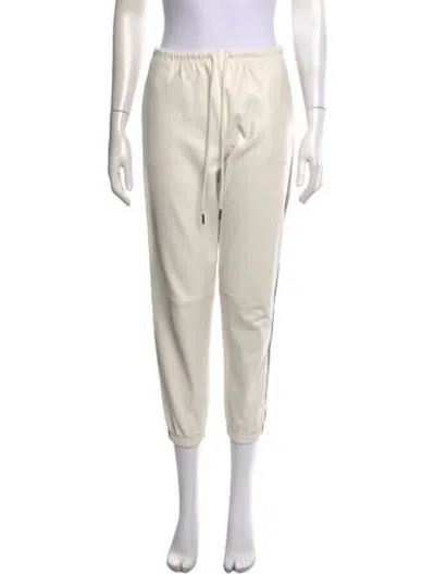 Pre-owned Sprwmn Leather Straight Leg Pants In Neutrals