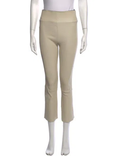 Pre-owned Sprwmn Leather Straight Leg Pants In Neutrals