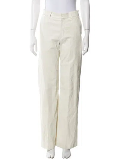 Pre-owned Sprwmn Leather Straight Leg Pants In Neutrals
