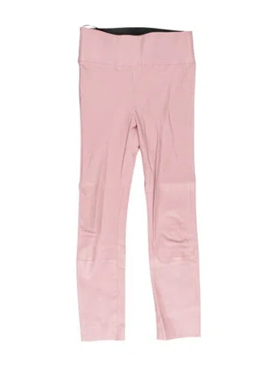 Pre-owned Sprwmn Leather Straight Leg Pants In Pink