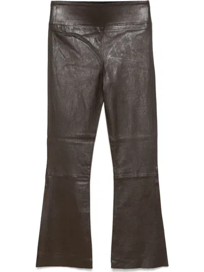 Sprwmn Leather Trousers In Braun
