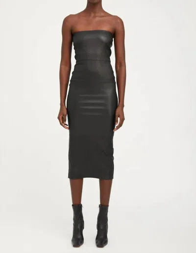 Sprwmn Leather Tube Dress In Black Leather