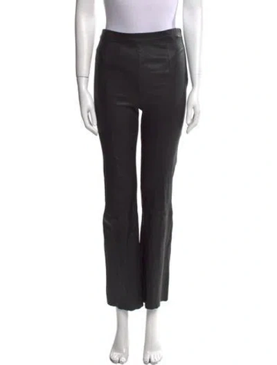 Pre-owned Sprwmn Leather Wide Leg Pants In Black