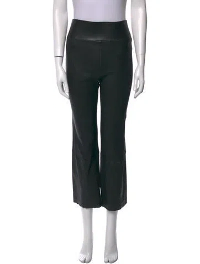 Pre-owned Sprwmn Leather Wide Leg Pants In Black