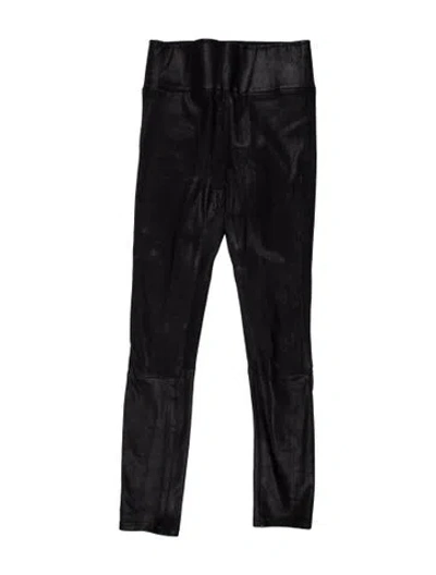 Pre-owned Sprwmn Leather Wide Leg Pants In Black