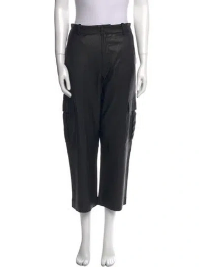 Pre-owned Sprwmn Leather Wide Leg Pants In Black
