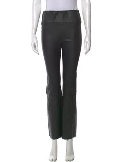 Pre-owned Sprwmn Leather Wide Leg Pants In Black