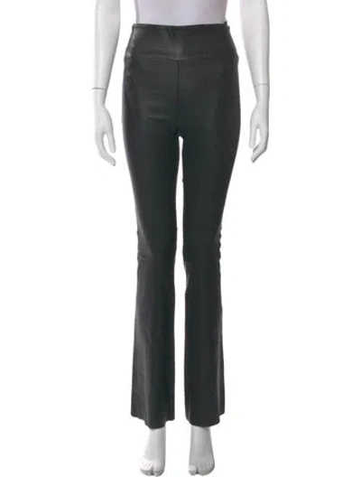 Pre-owned Sprwmn Leather Wide Leg Pants In Black