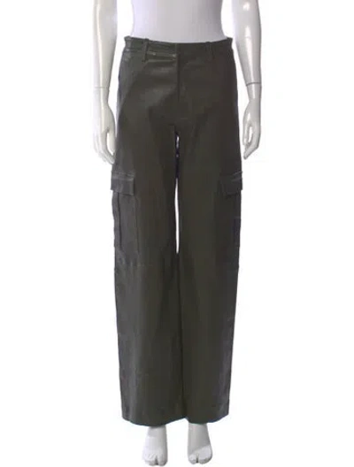 Pre-owned Sprwmn Leather Wide Leg Pants In Green