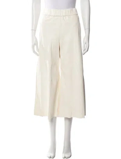 Pre-owned Sprwmn Leather Wide Leg Pants In Neutral