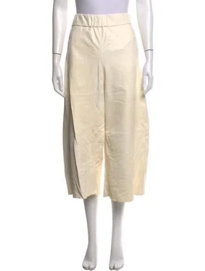 Pre-owned Sprwmn Leather Wide Leg Pants In Neutrals