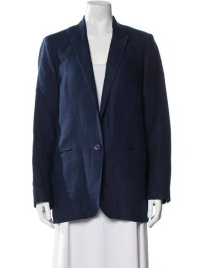 Pre-owned Sprwmn Linen Blazer In Blue
