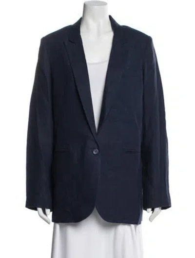 Pre-owned Sprwmn Linen Blazer W/ Tags In Blue