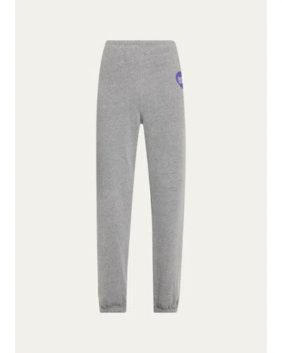 Sprwmn Logo Heart Fleece Sweatpants In Dark Heather
