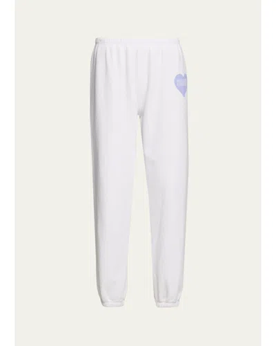 Sprwmn Logo Heart Fleece Sweatpants In White
