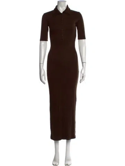 Pre-owned Sprwmn Long Dress In Brown