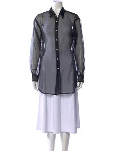 Pre-owned Sprwmn Long Sleeve Button-up Top In Black