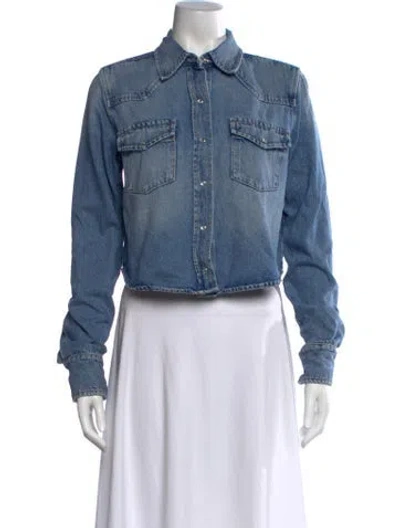 Pre-owned Sprwmn Long Sleeve Button-up Top In Blue