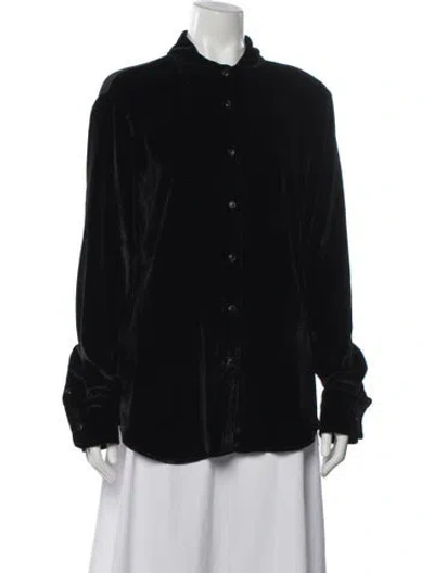 Pre-owned Sprwmn Long Sleeve Button-up Top W/ Tags In Black