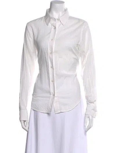 Pre-owned Sprwmn Long Sleeve Button-up Top In White