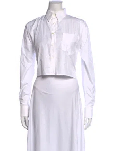 Pre-owned Sprwmn Long Sleeve Button-up Top In White