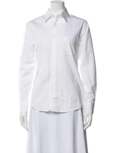 Pre-owned Sprwmn Long Sleeve Button-up Top In White