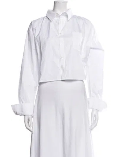 Pre-owned Sprwmn Long Sleeve Button-up Top In White