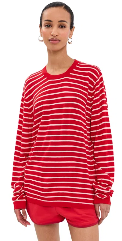 Sprwmn Long Sleeve Cashmere Tee Red Stripes