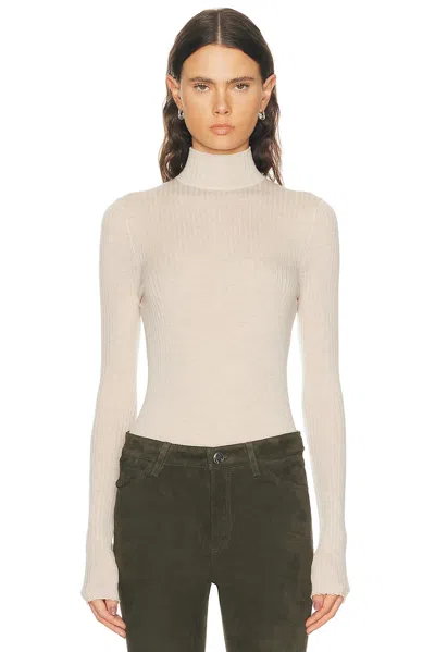 Sprwmn Long Sleeve Mock Neck Top In White