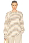 Sprwmn Long Sleeve Oversized Tee In Neutral