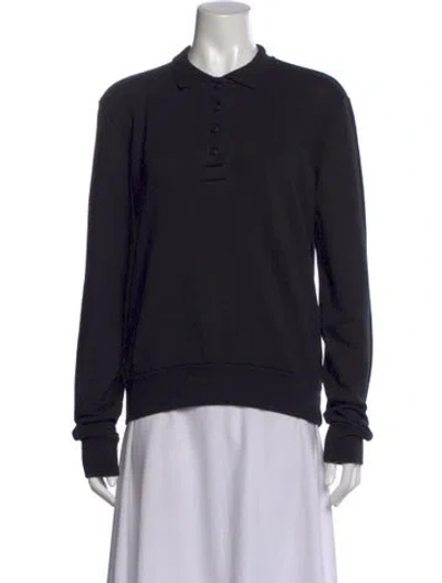 Pre-owned Sprwmn Long Sleeve Polo In Black