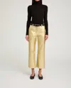 Sprwmn Metallic Cropped Baggy Trousers In Metallic Gold In Multi