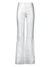Sprwmn Metallic Flare Trousers In White