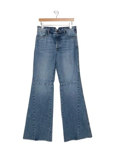 Pre-owned Sprwmn Mid-rise Flared Jeans In Blue