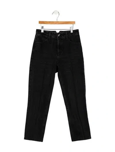 Pre-owned Sprwmn Mid-rise Straight Leg Jeans In Black