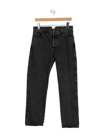 Pre-owned Sprwmn Mid-rise Straight Leg Jeans In Black