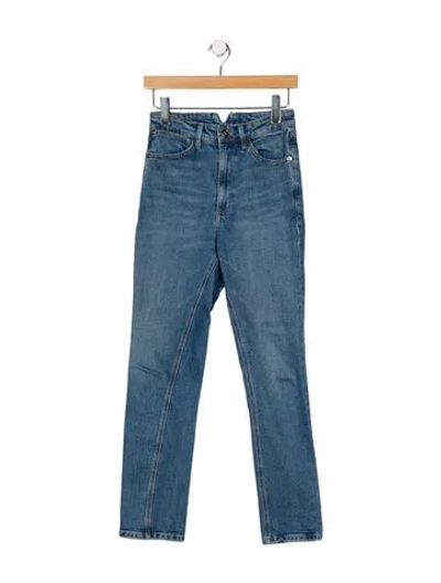 Pre-owned Sprwmn Mid-rise Straight Leg Jeans In Blue