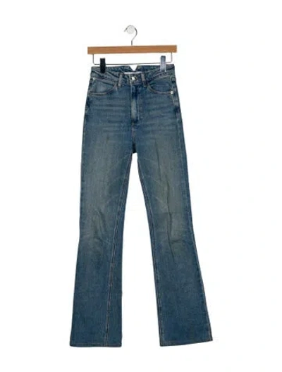 Pre-owned Sprwmn Mid-rise Straight Leg Jeans In Blue